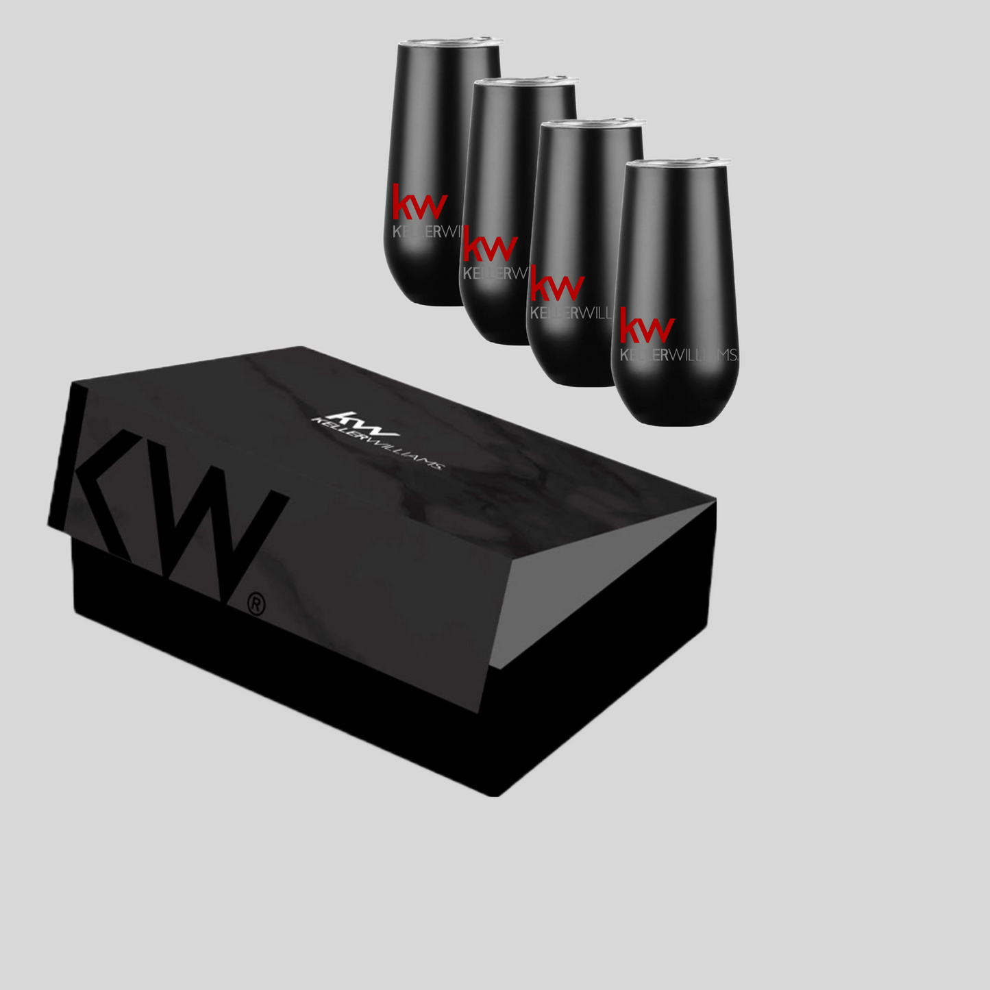 Set of 4 Keller Williams Wine tumblers in KW Closing Gift Box (from $$83 per complete box)