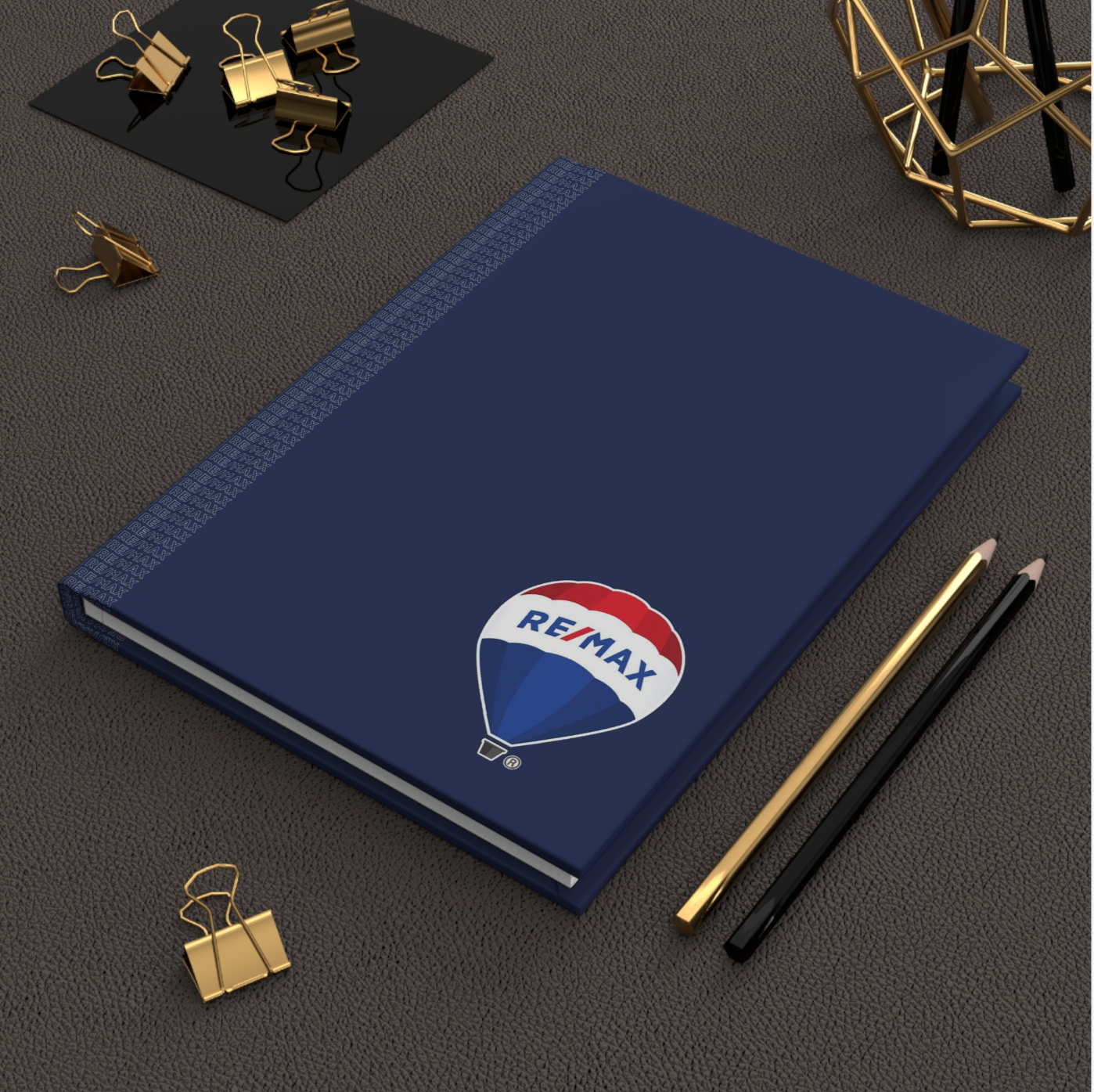 RE/MAX Full Color Hardcover Binders Blue Monogram (from as low as $10.46 per cover)