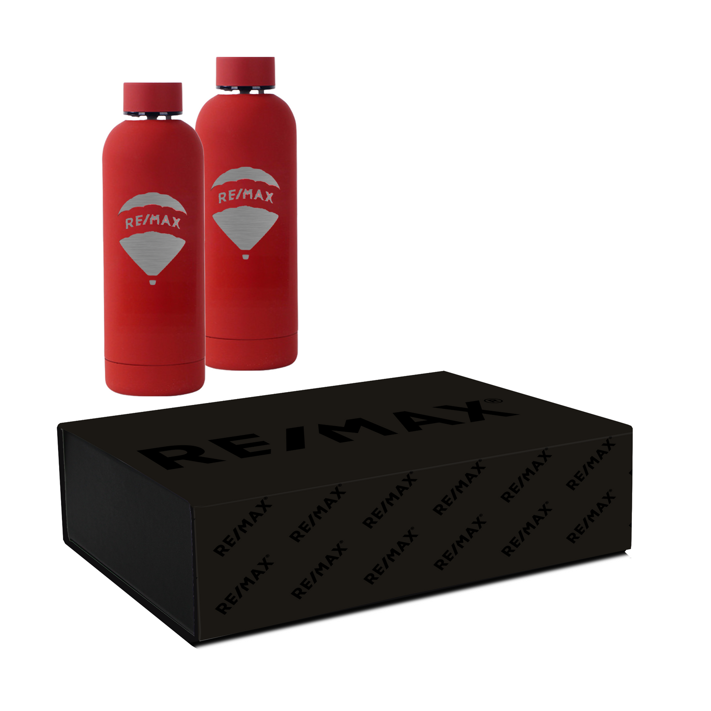 RE/MAX Water Bottles in RE/MAX Closing Gift Box (from $58 per complete box)