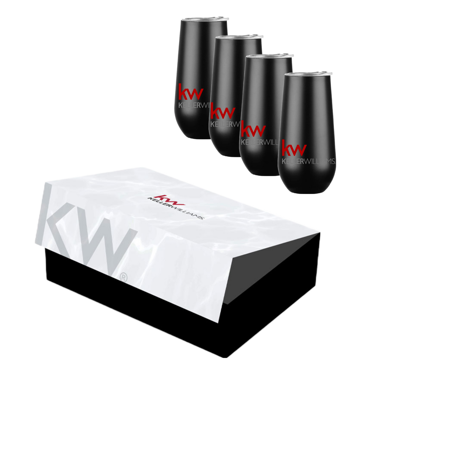 Set of 4 Keller Williams Wine tumblers in KW Closing Gift Box (from $$83 per complete box)