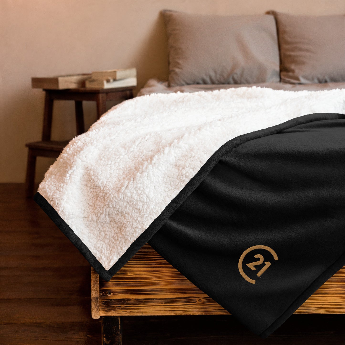 Century 21 Embroidered Premium sherpa blanket (from $$91 per complete box)