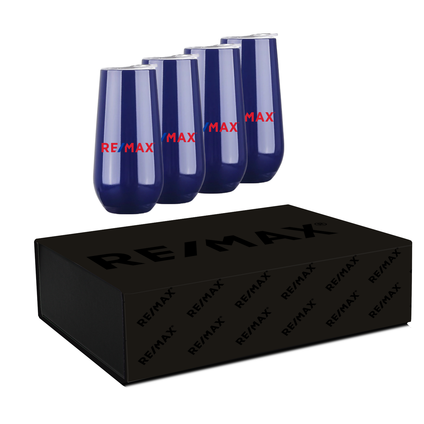 Set of 4 RE/MAX Wine tumblers in RE/MAX Closing Gift Box (from $$83 per complete box)