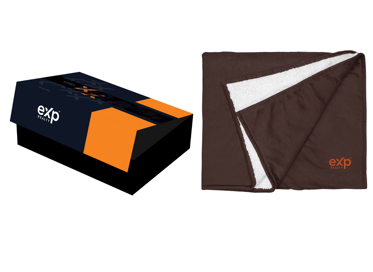 eXp Branded Closing Gift Box with eXp Branded Blanket (from $$91 per complete box)