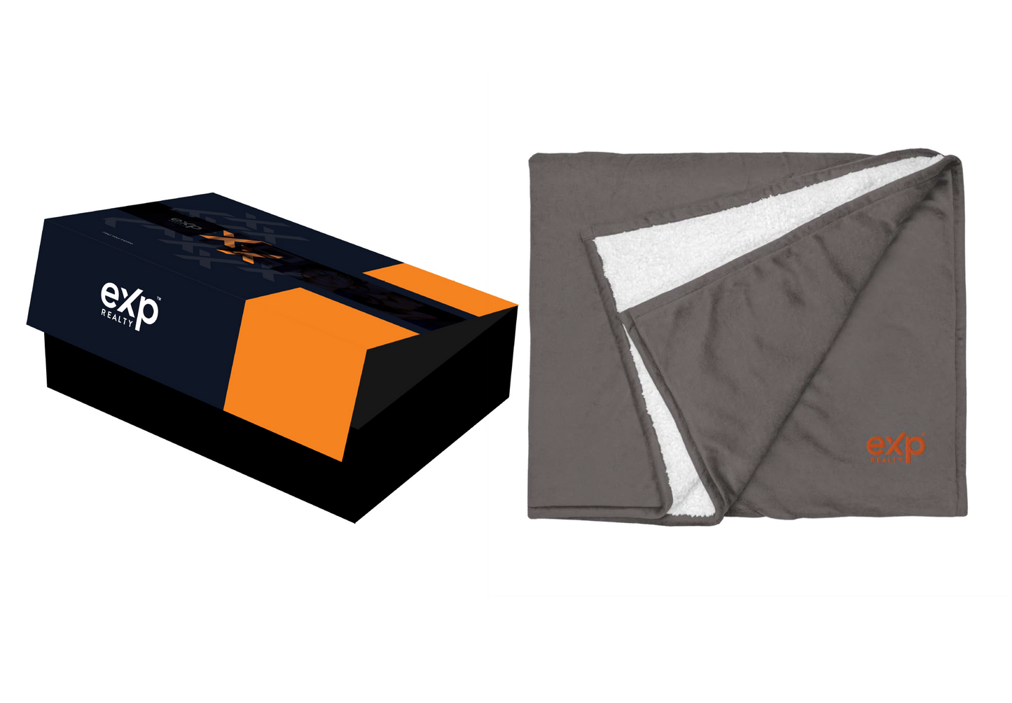 eXp Branded Closing Gift Box with eXp Branded Blanket (from $$91 per complete box)